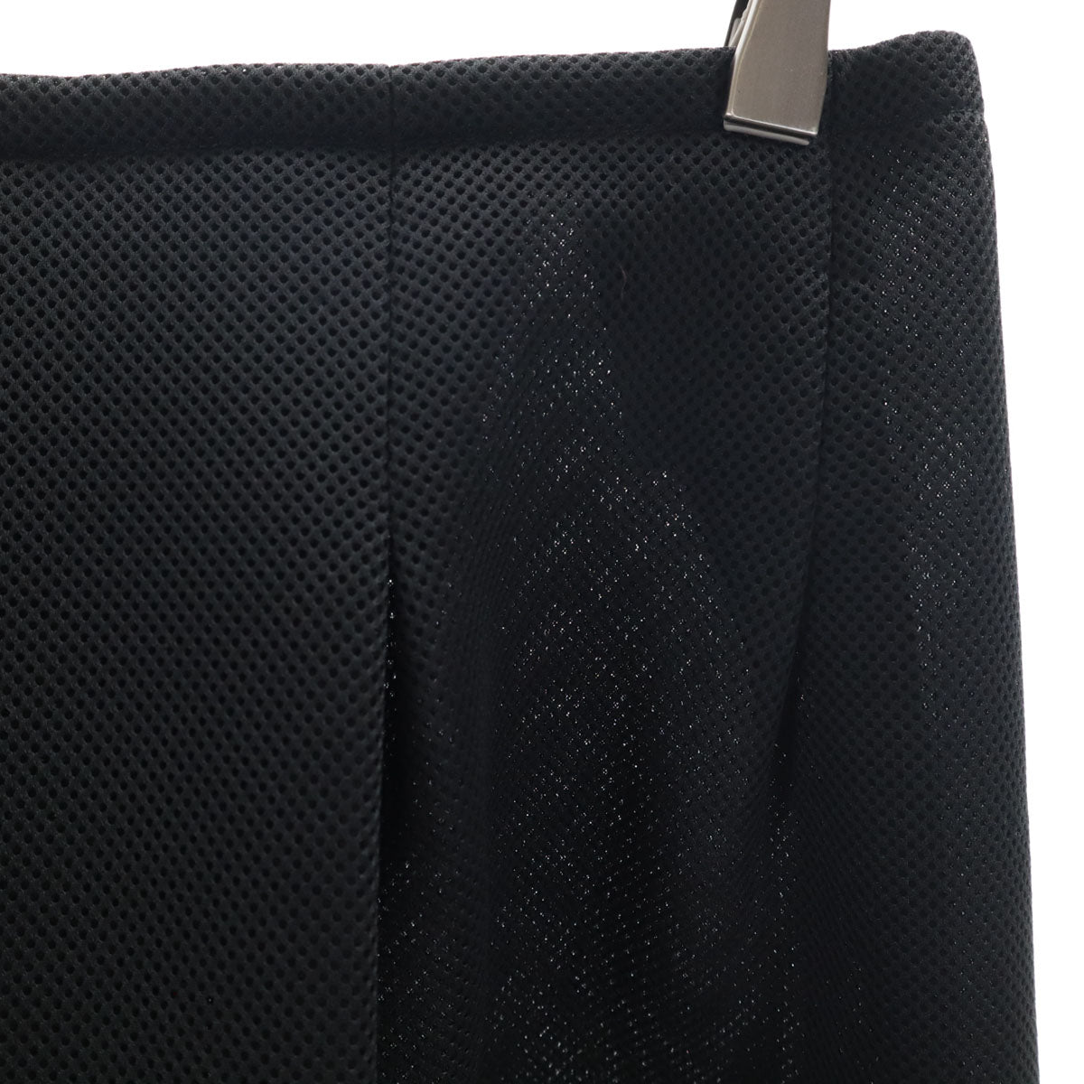 JIL SANDER NAVY ジルサンダーネイビー イタリア製 ミディ丈 メッシュ ボックス プリーツスカート 32 ブラック ラップ レディース