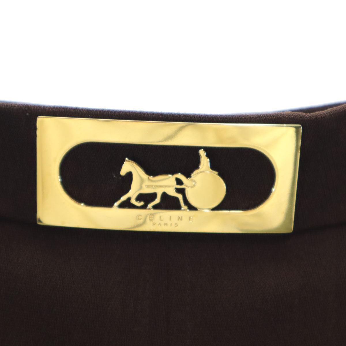 CELINE セリーヌ フランス製 ミモレ丈 タイトスカート 38 ブラウン レディース