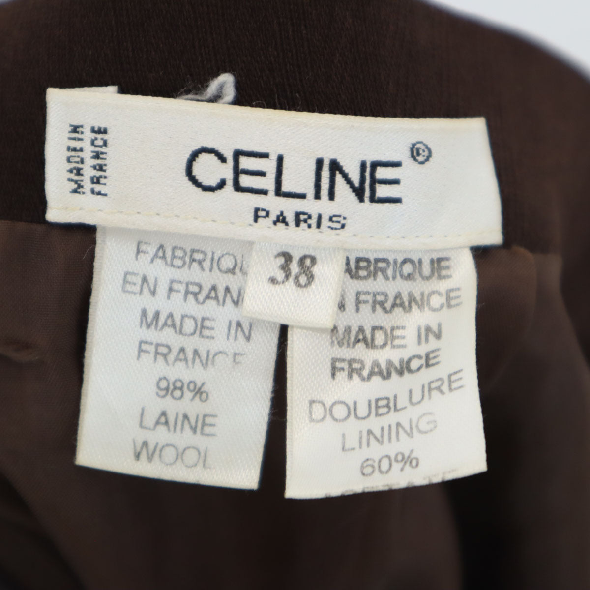 CELINE セリーヌ フランス製 ミモレ丈 タイトスカート 38 ブラウン レディース