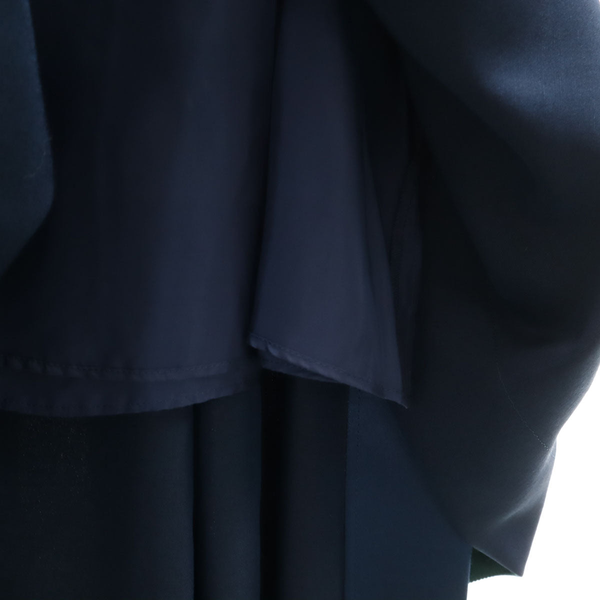 CYCLAS シクラス 日本製 シルクブレンド ロングスカート 36 ネイビー レディース