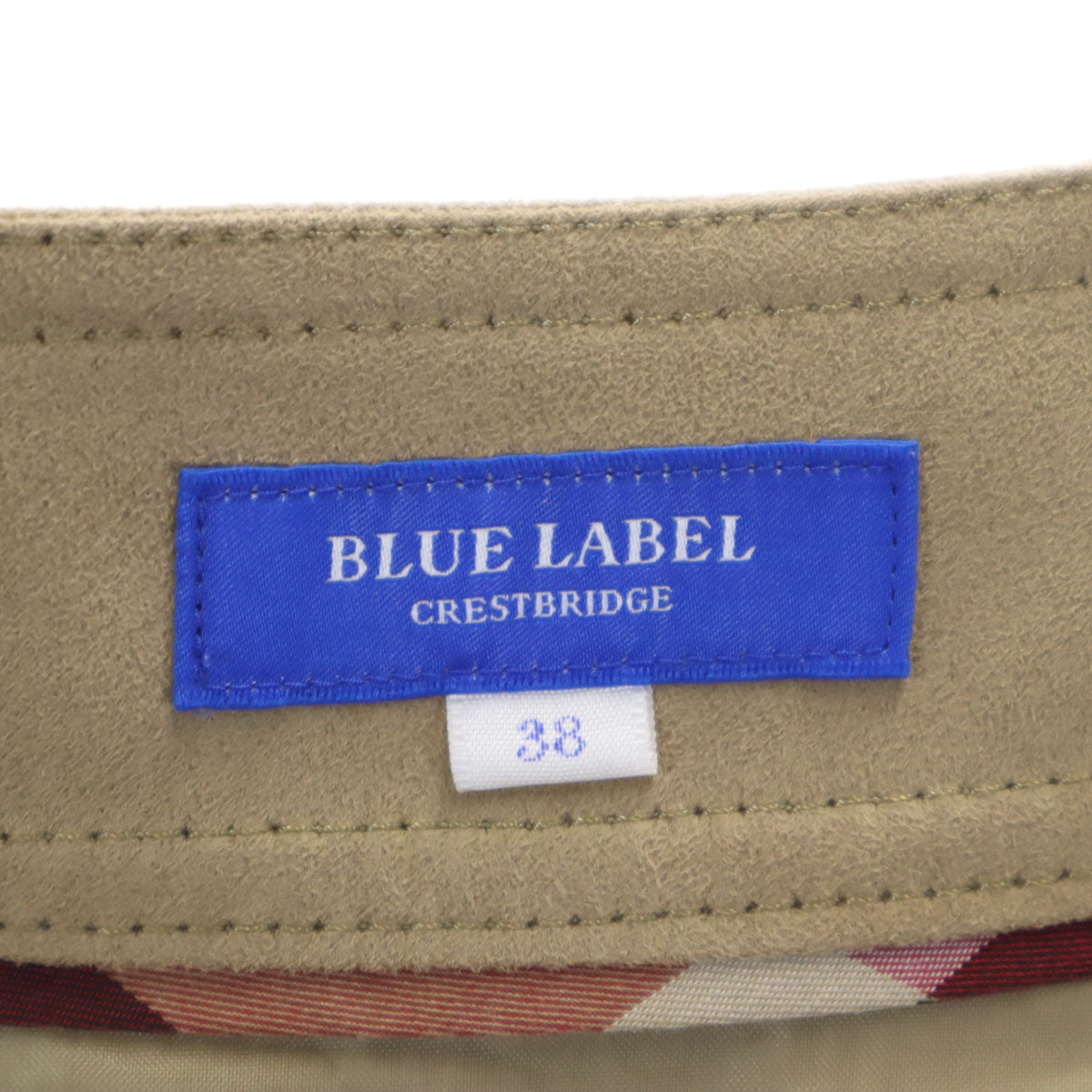 BLUE LABEL CRESTBRIDGE ブルーレーベルクレストブリッジ ミディ丈 フェイクスエード フレアスカート 38 ベージュ レディース