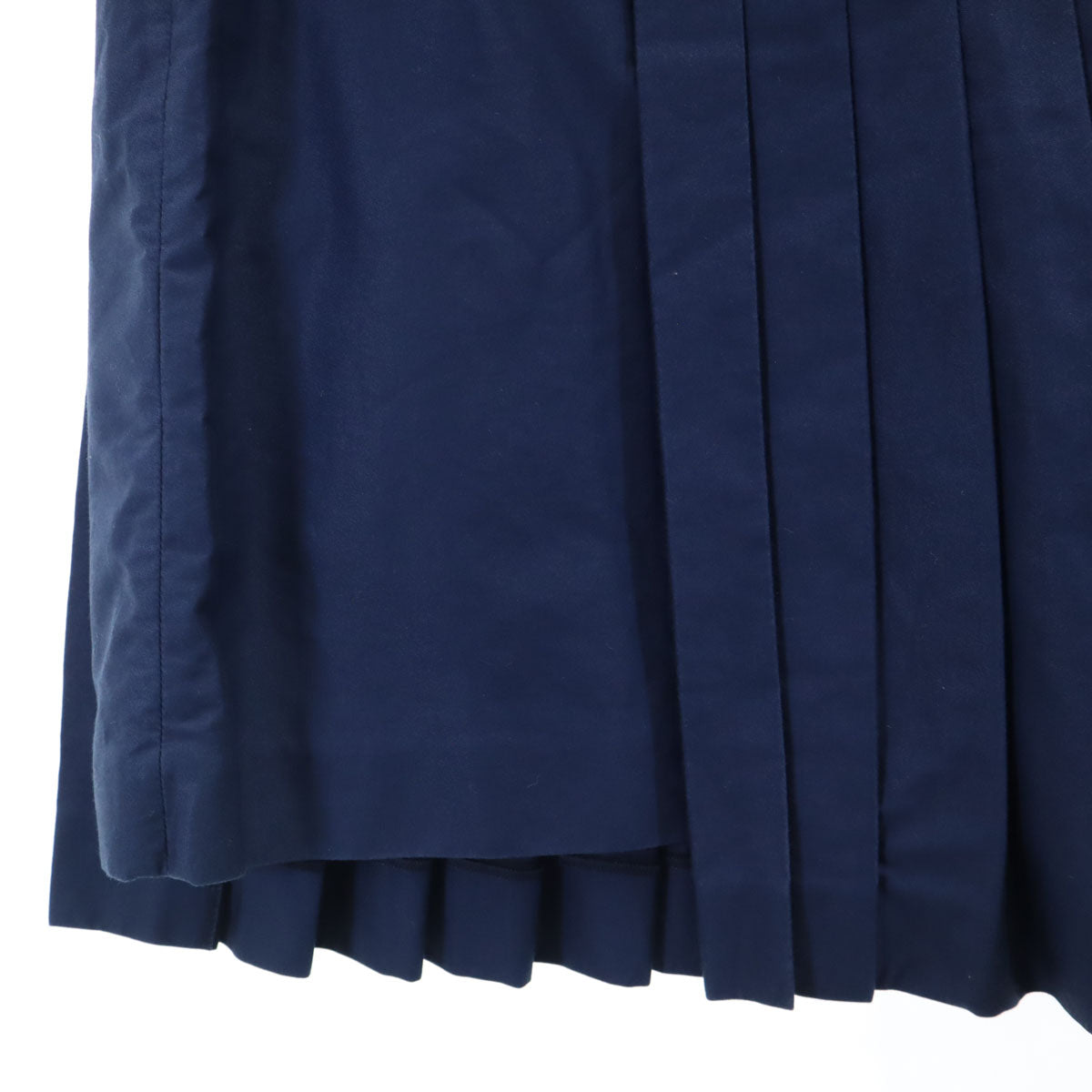 Salvatore Ferragamo サルヴァトーレフェラガモ イタリア製 ミディ丈 プリーツスカート 38 ネイビー ラップ レディース