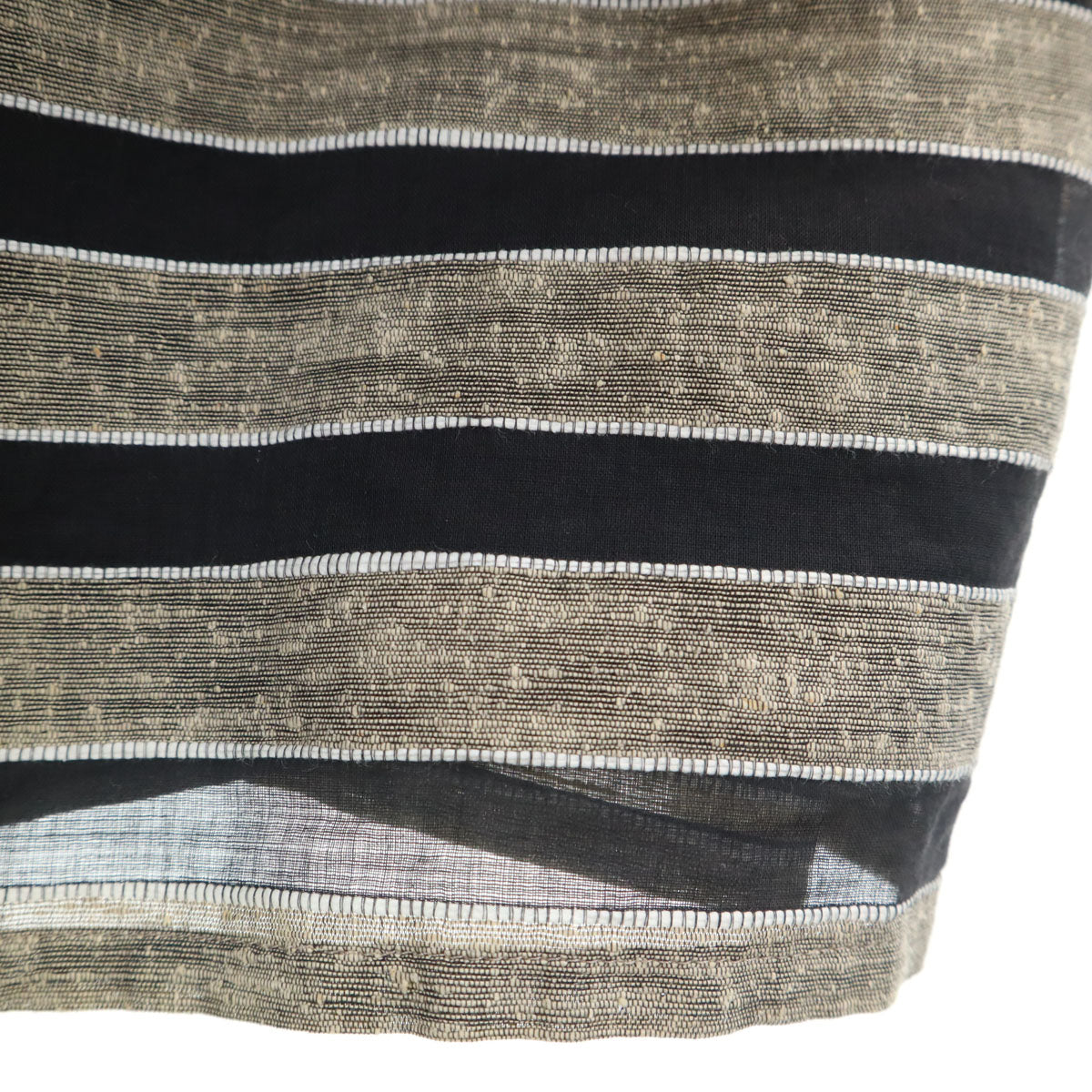 miss chloe ミスクロエ 90s 日本製 オールド ボーダー柄 ミモレ丈 フレアスカート 40 グレージュ レディース