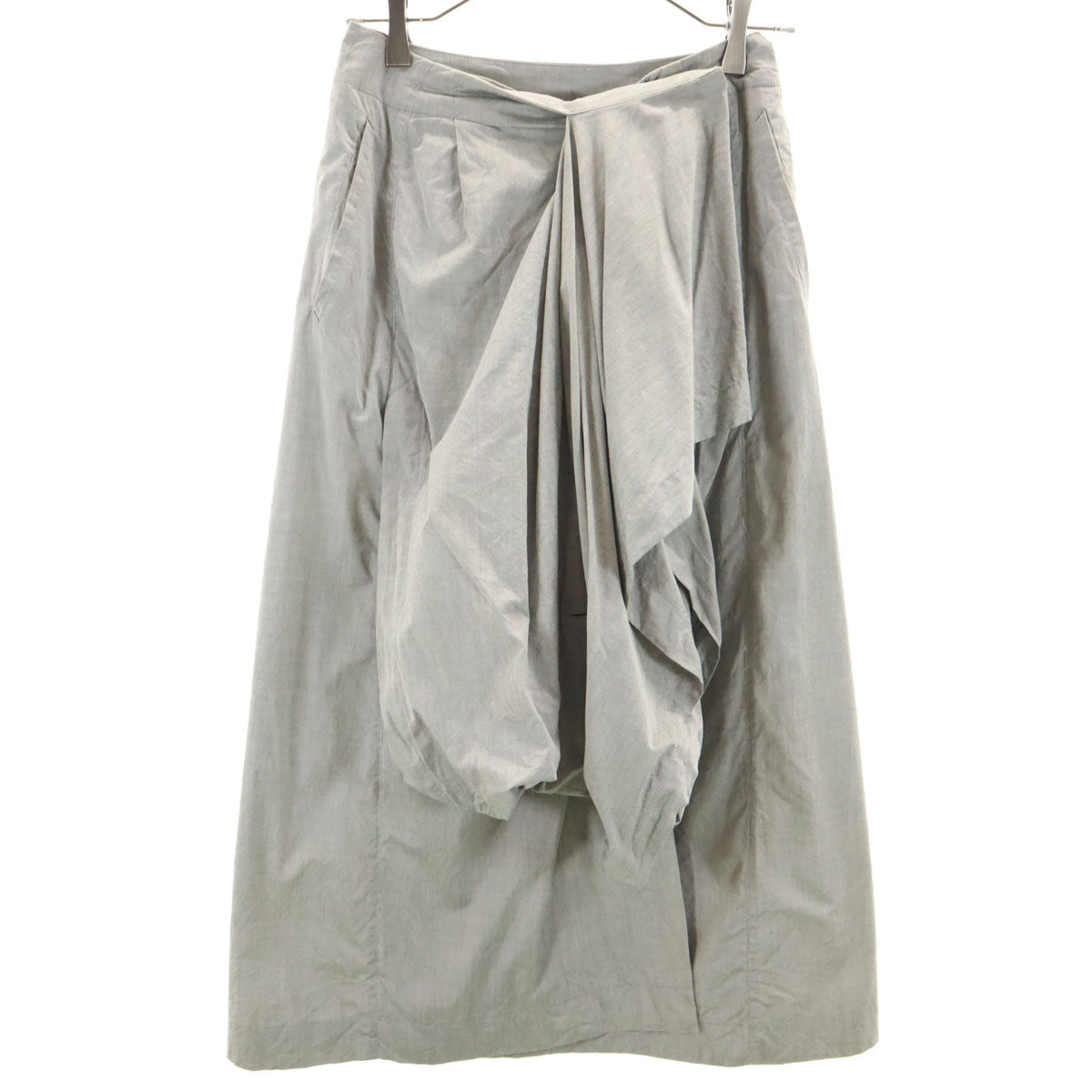 ISSEY MIYAKE イッセイミヤケ 80s 日本製 筆タグ ヴィンテージ ロング丈 変形 ラップスカート M グレー レディース