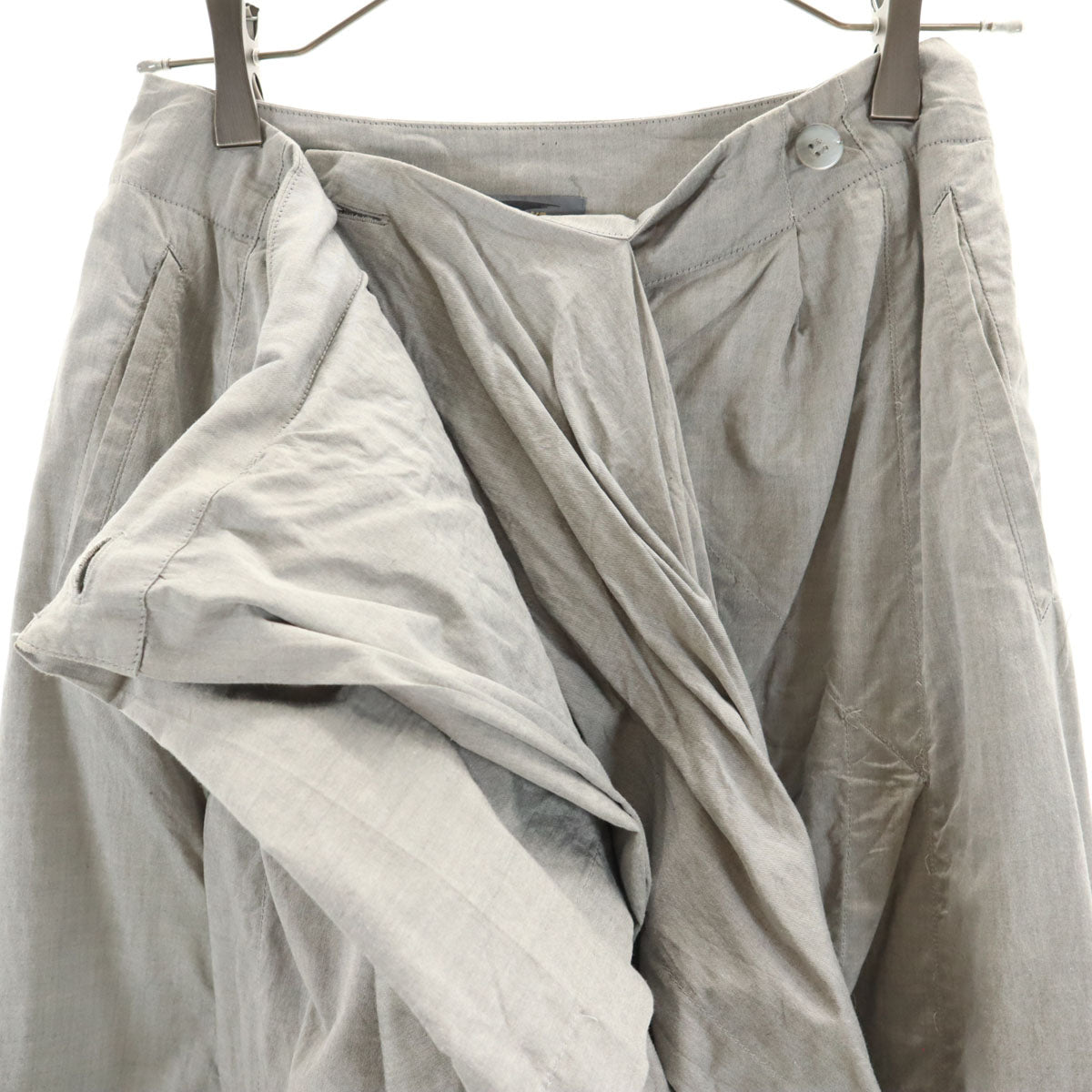 ISSEY MIYAKE イッセイミヤケ 80s 日本製 筆タグ ヴィンテージ ロング丈 変形 ラップスカート M グレー レディース