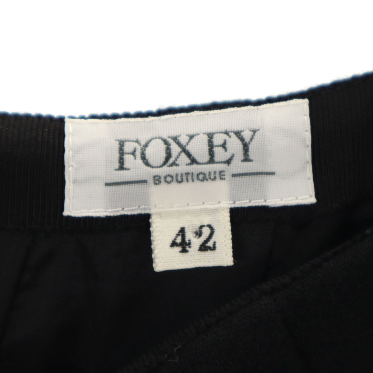FOXEY BOUTIQUE フォクシー ブティック 日本製 ウール ミディ丈 スカート 42 ブラック レディース