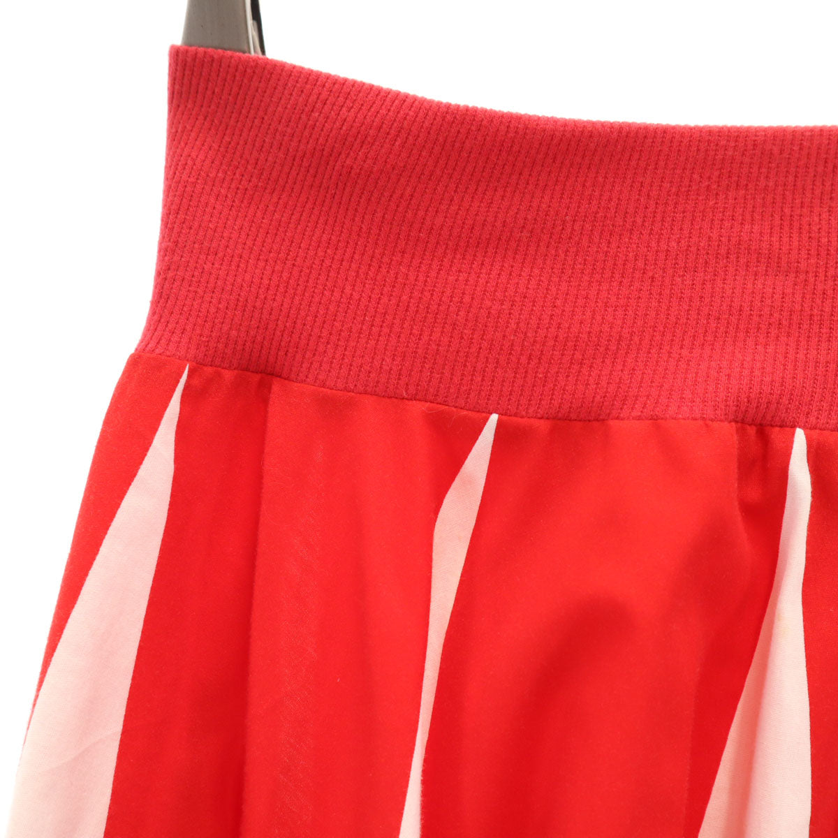 agnes b. アニエスベー フランス製 ミディ丈 フレアスカート 2 レッド レディース