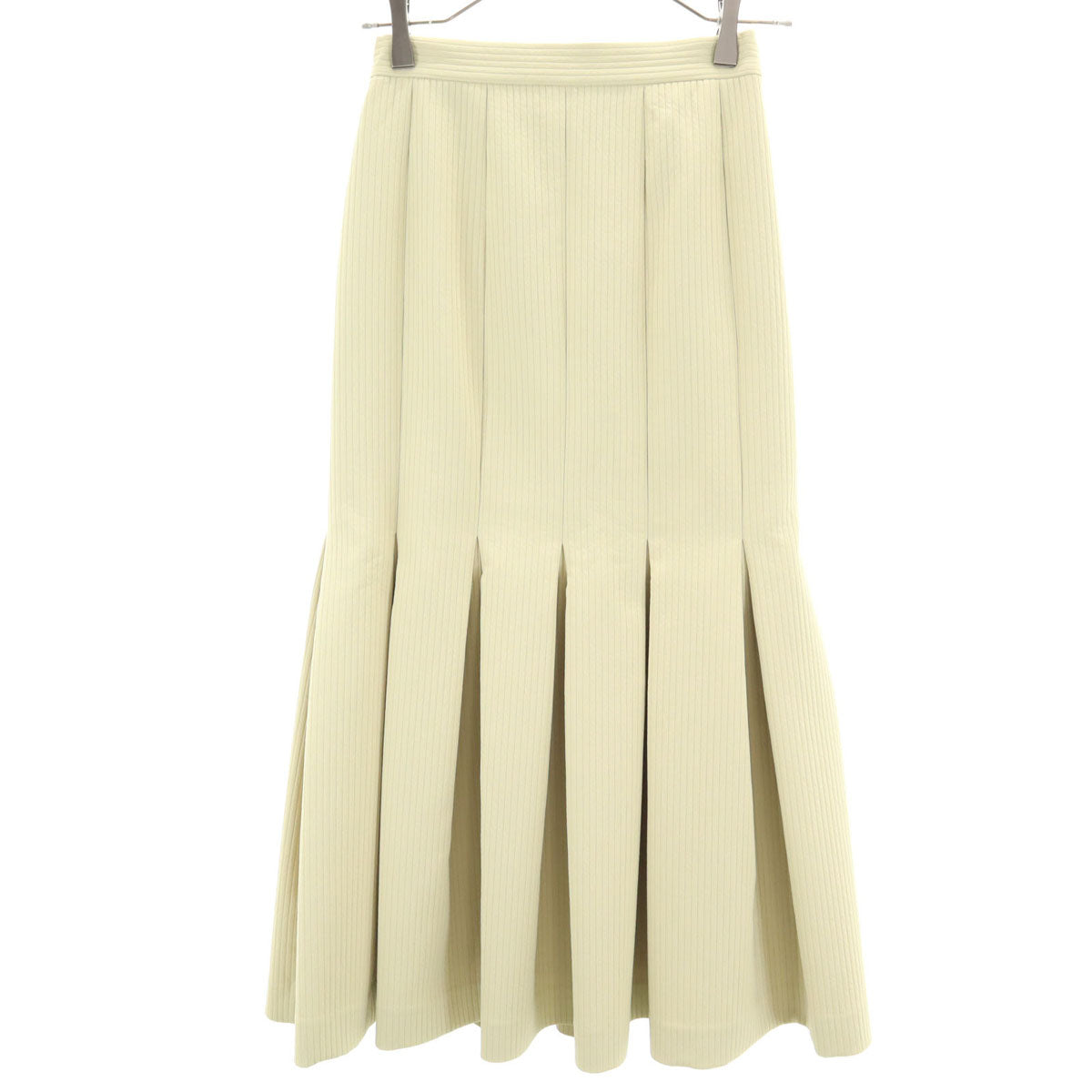 near.nippon ニアニッポン 日本製 ロング丈 キルト調 フレアスカート 36 イエロー系 レディース