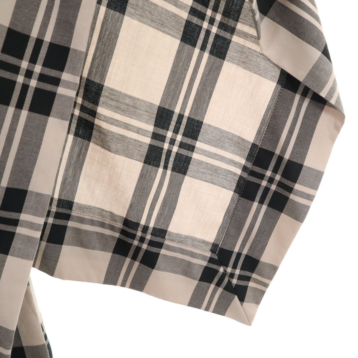 未使用 Vivienne Westwood RED LABEL ヴィヴィアンウエストウッドレッドレーベル 日本製 チェック ミモレ丈 アシンメトリー ラップスカート 2 ベージュ×ブラック レディース