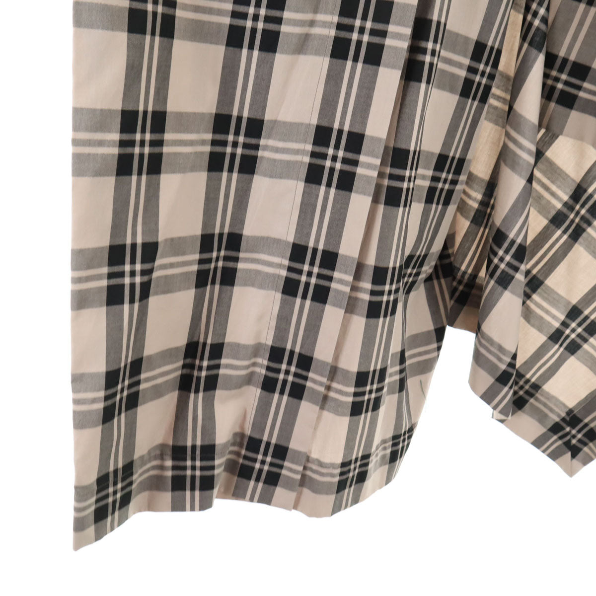 未使用 Vivienne Westwood RED LABEL ヴィヴィアンウエストウッドレッドレーベル 日本製 チェック ミモレ丈 アシンメトリー ラップスカート 2 ベージュ×ブラック レディース