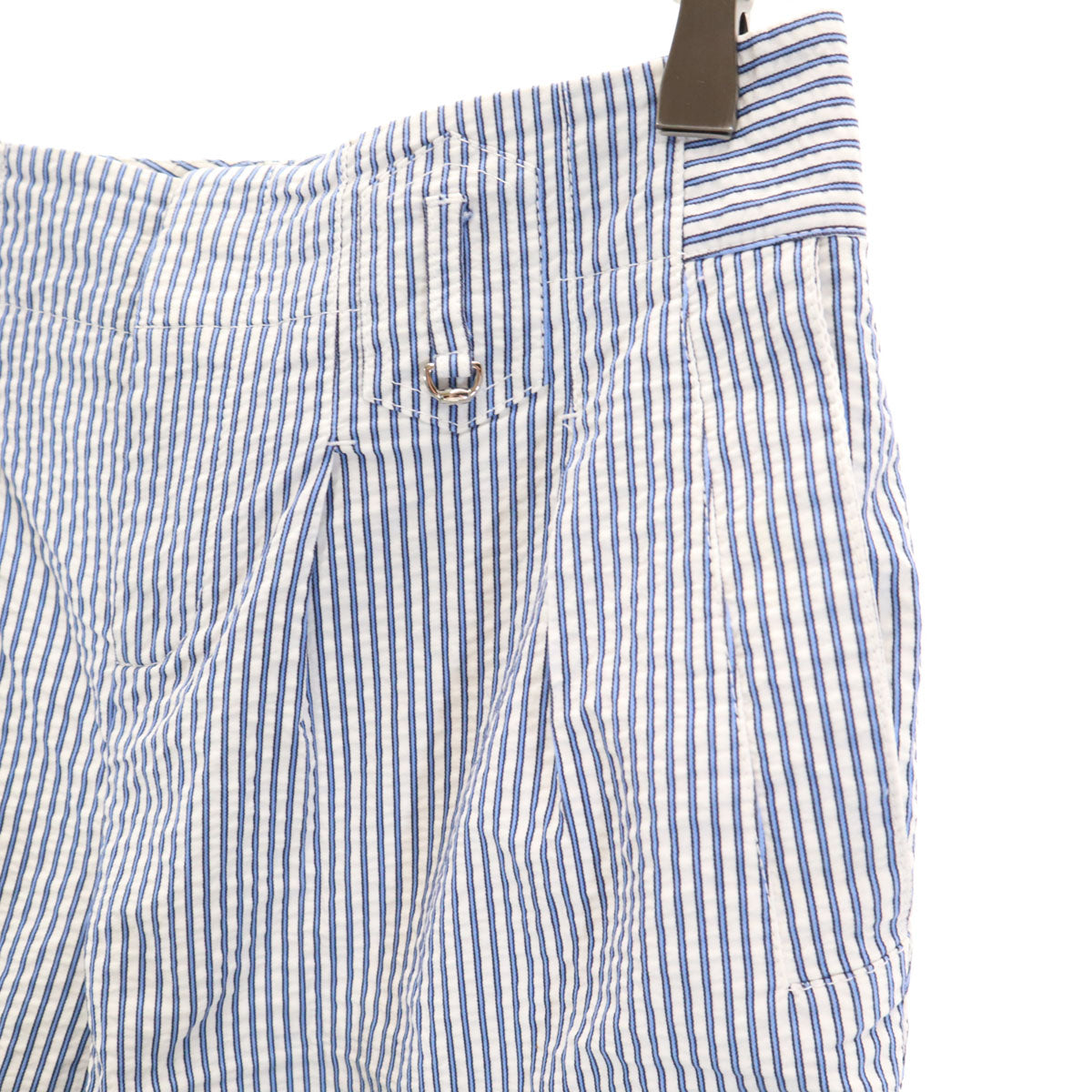 GUCCI グッチ イタリア製 ストライプ柄 シアサッカー ショートパンツ 36 ホワイト レディース