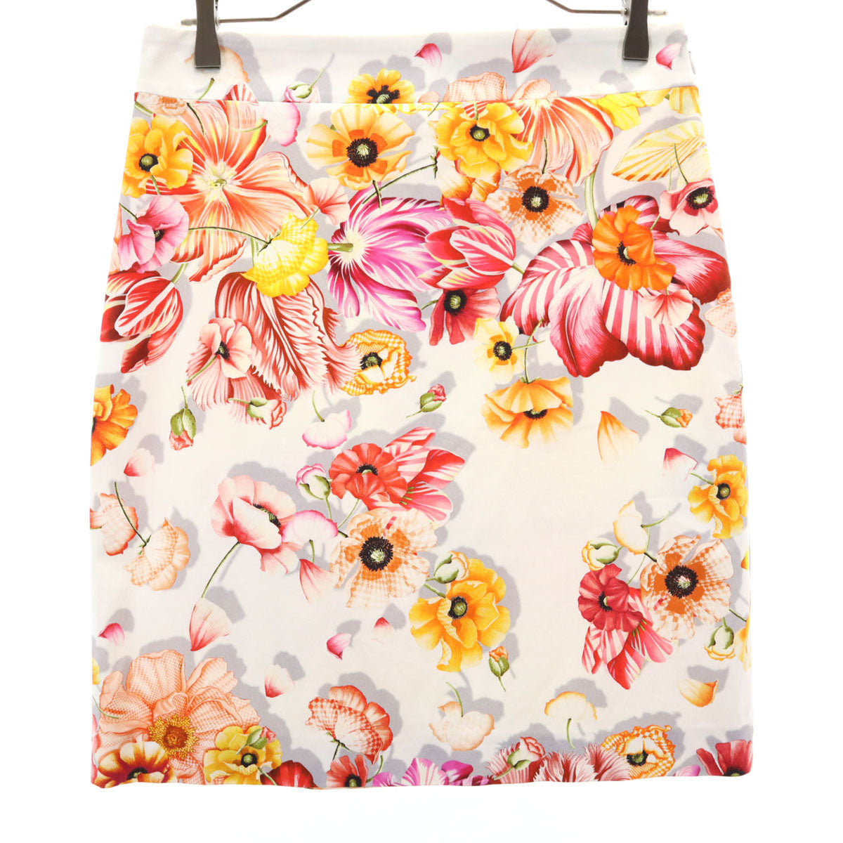 Salvatore Ferragamo サルヴァトーレフェラガモ イタリア製 花柄 ミニ丈 タイトスカート 40 ホワイト レディース