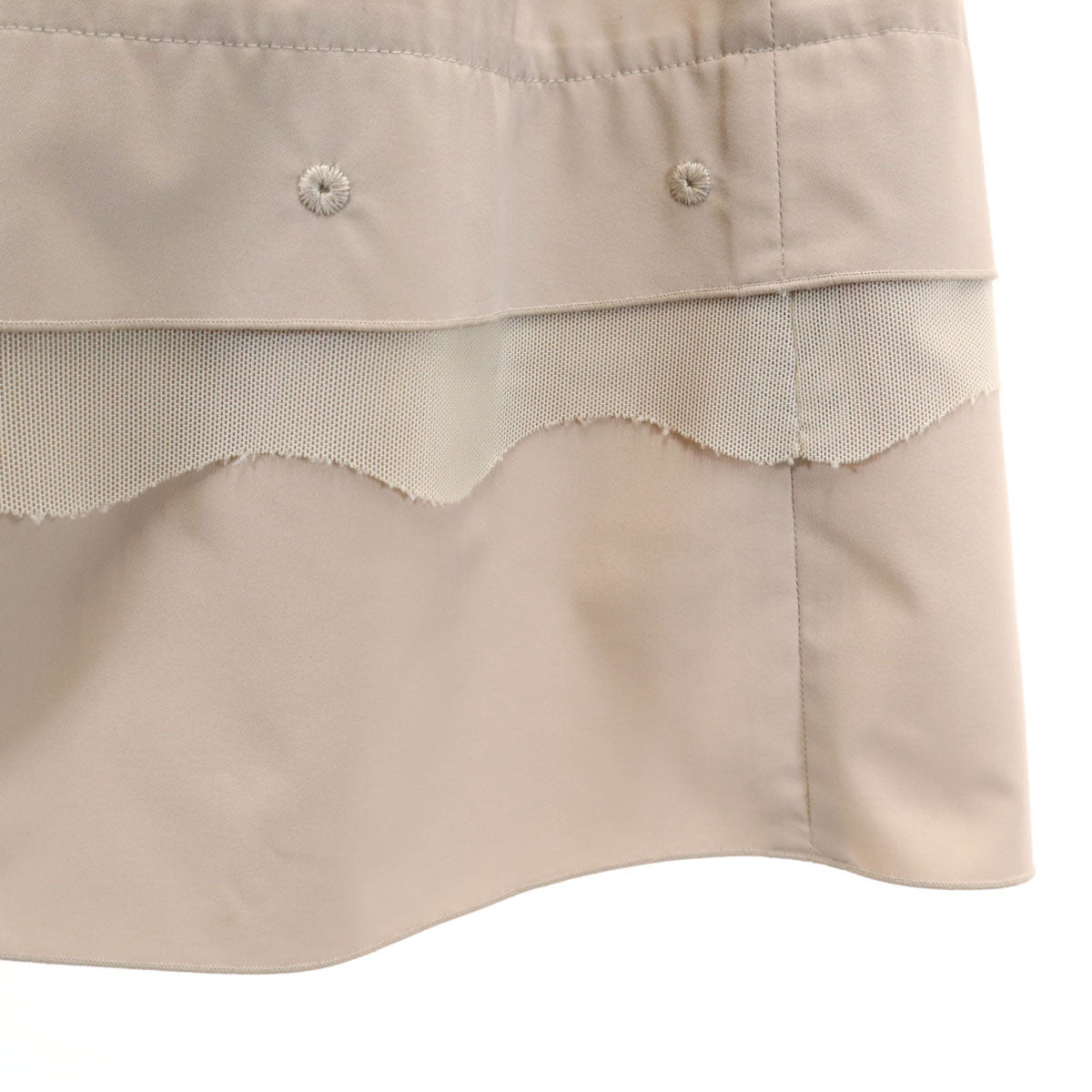 FOXEY NEW YORK フォクシーニューヨーク 日本製 ミディ丈 フレアスカート 42 グレージュ レディース