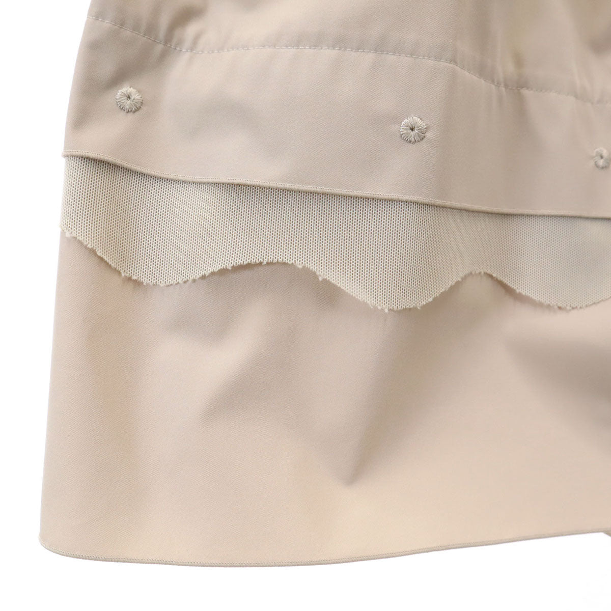 FOXEY NEW YORK フォクシーニューヨーク 日本製 ミディ丈 フレアスカート 42 グレージュ レディース