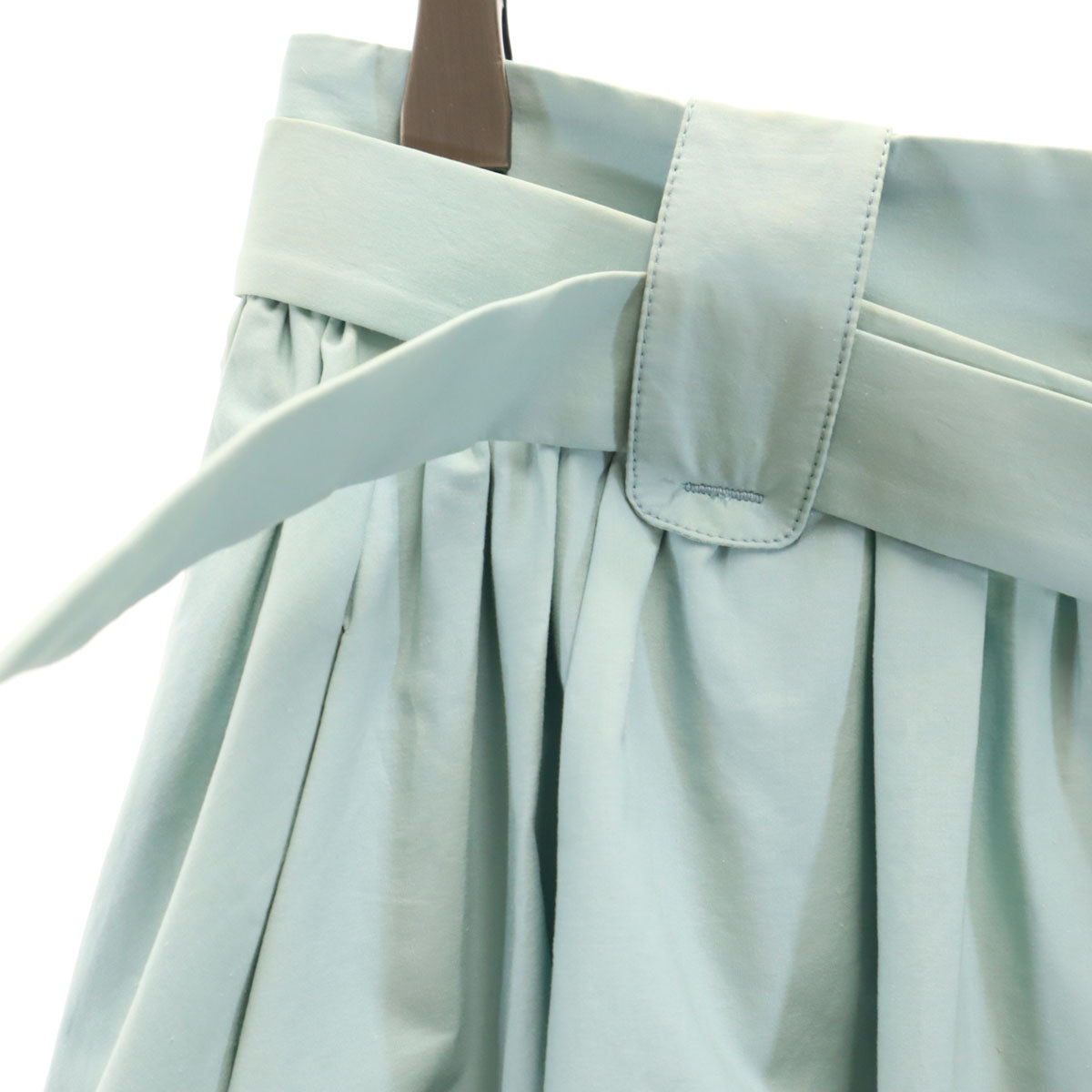 Salvatore Ferragamo サルヴァトーレフェラガモ イタリア製 ミモレ丈 ギャザースカート 40 ダスティライトブルー レディース