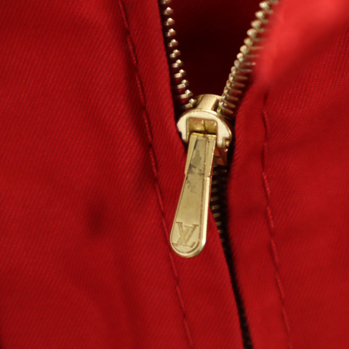 LOUIS VUITTON ルイヴィトン フランス製 ミモレ丈 タイトスカート 34 レッド レディース