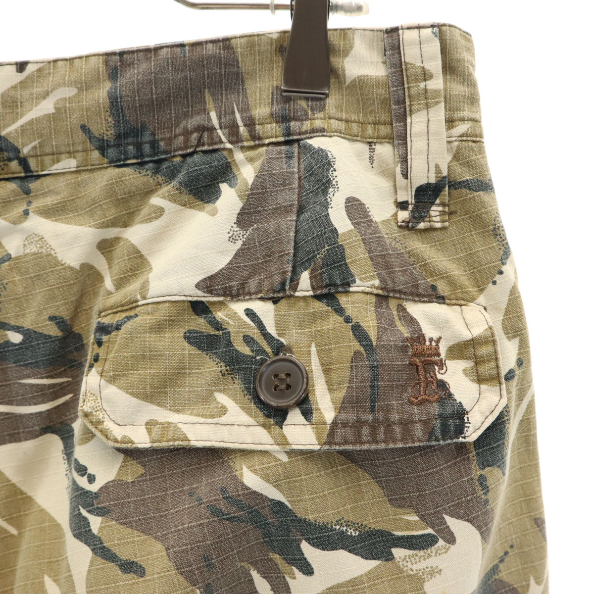 FUBU フブ カモフラ柄 カーゴショートパンツ L ベージュ系 THE COLLECTION 迷彩 メンズ