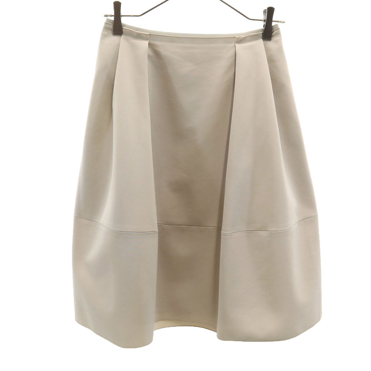 FOXEY NEW YORK フォクシーニューヨーク 日本製 ミディ丈 フレアスカート 38 グレージュ レディース