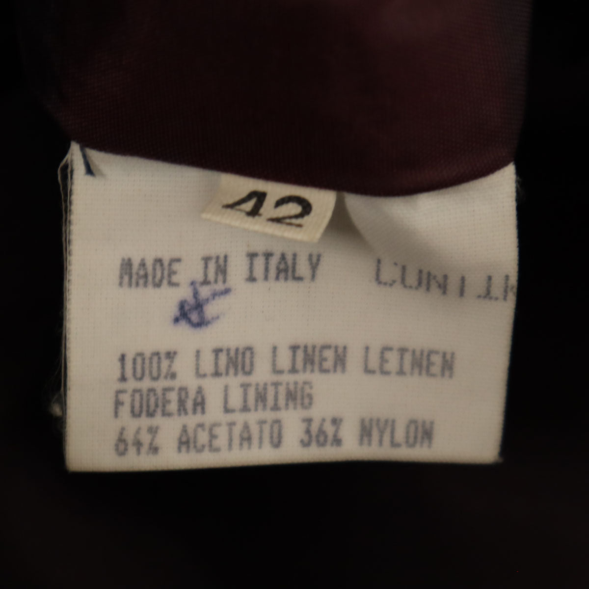 FENDI フェンディ イタリア製 リネン ミモレ丈 タイトスカート 42 ネイビー レディース