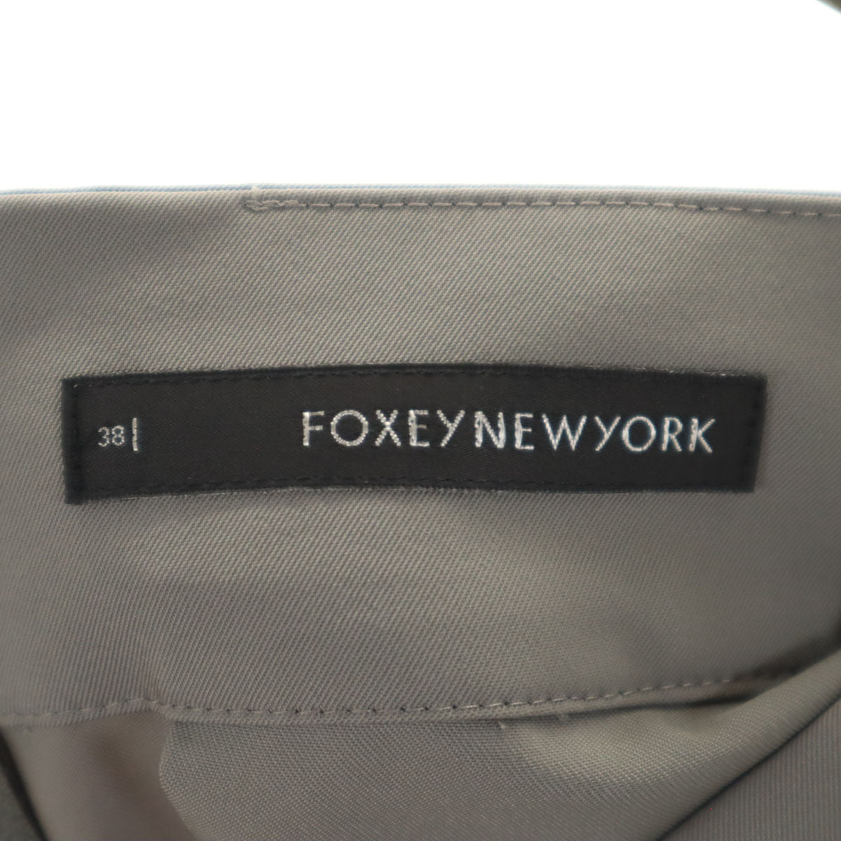 FOXEY NEW YORK フォクシーニューヨーク 日本製 ミディ丈 ボックス プリーツスカート 38 グレー レディース