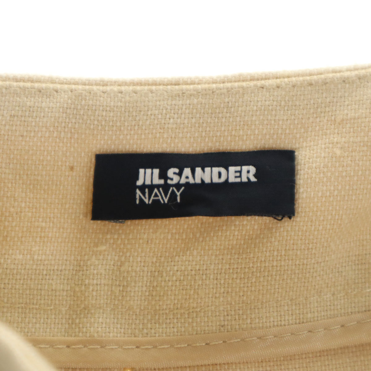 JIL SANDER NAVY ジルサンダーネイビー イタリア製 リネンブレンド ミディ丈 プリーツスカート 40 ベージュ レディース