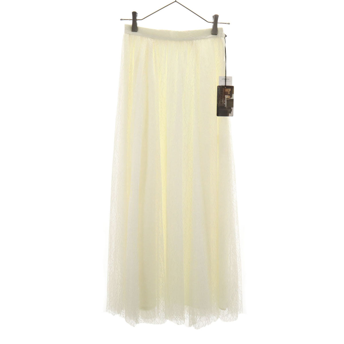 未使用 Diagram ダイアグラム ロング丈 レース チュール スカート 36 ホワイト系 レディース