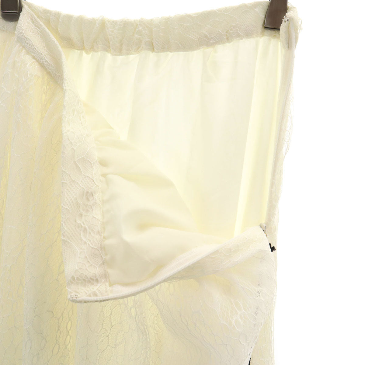 未使用 Diagram ダイアグラム ロング丈 レース チュール スカート 36 ホワイト系 レディース