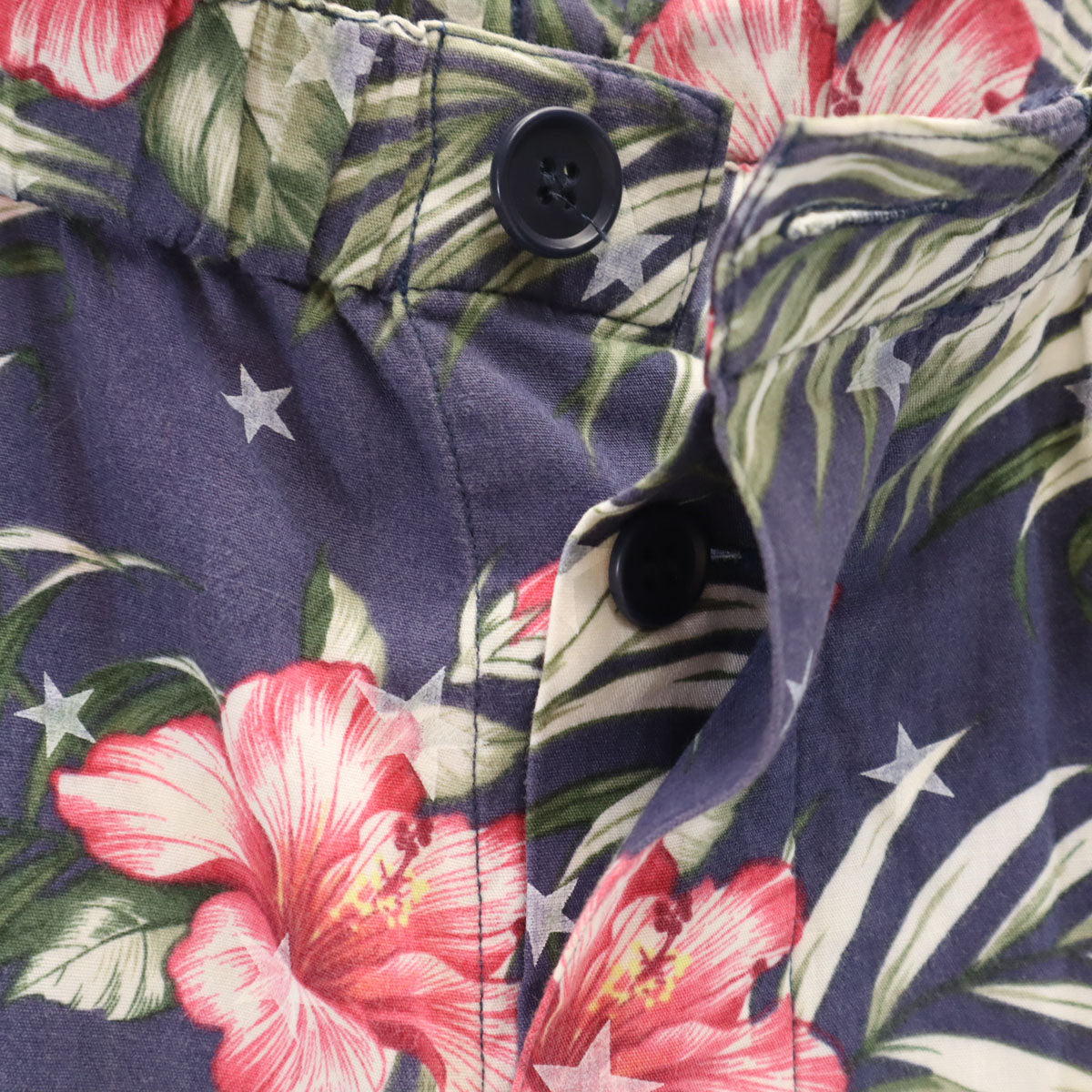 uniform experiment ユニフォームエクスペリメント 総柄 ショートパンツ 2 ネイビー系 アロハ ボタンフライ メンズ
