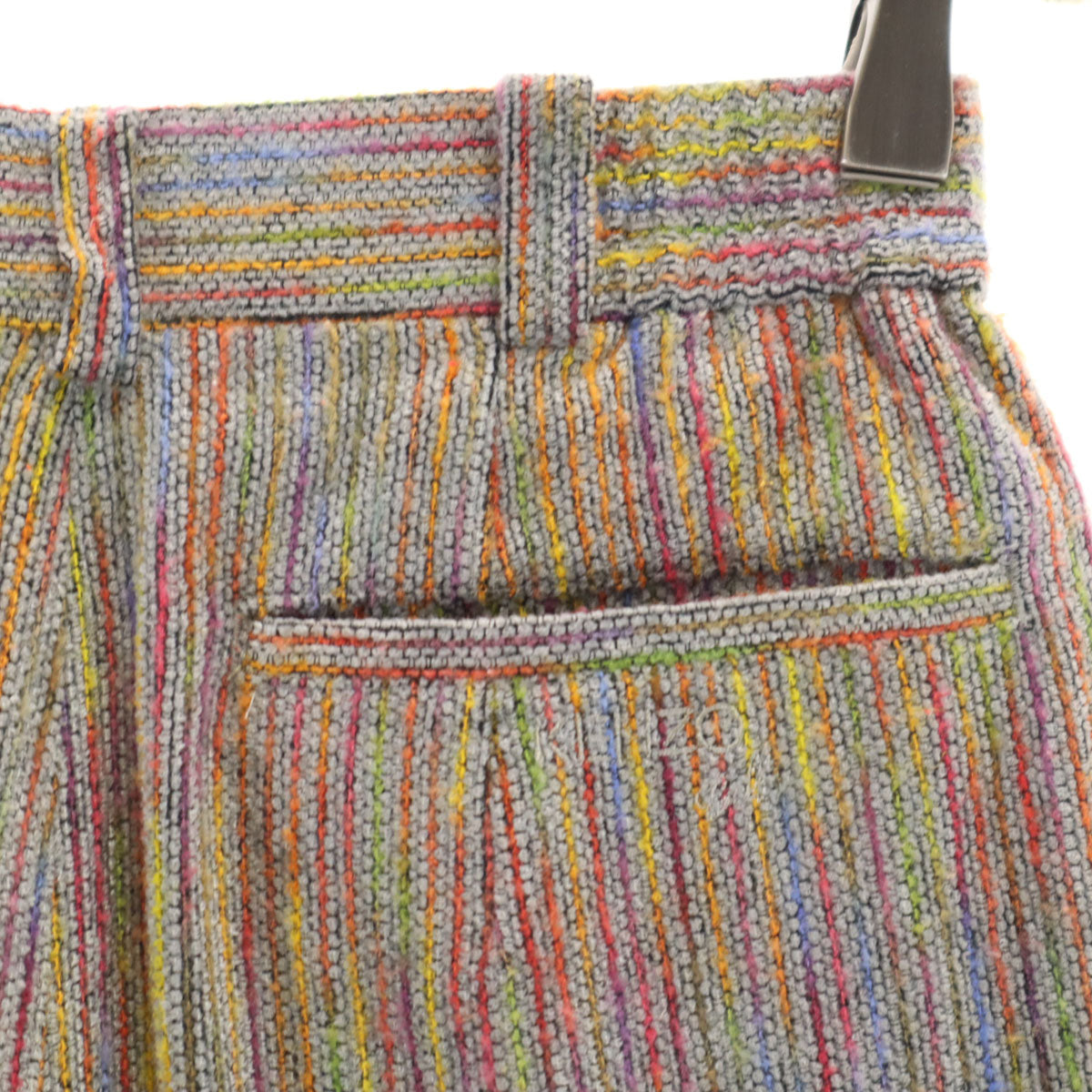 KENZO GOLF ケンゾーゴルフ 90s 日本製 ウールブレンド オールド ストライプ柄 ゴルフ ニット ショートパンツ 1 グレー系 レディース