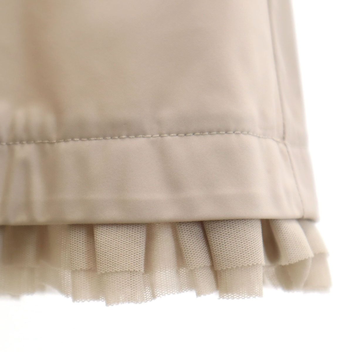 FOXEY NEW YORK フォクシーニューヨーク 日本製 ミモレ丈 フレアスカート 38 グレージュ レディース