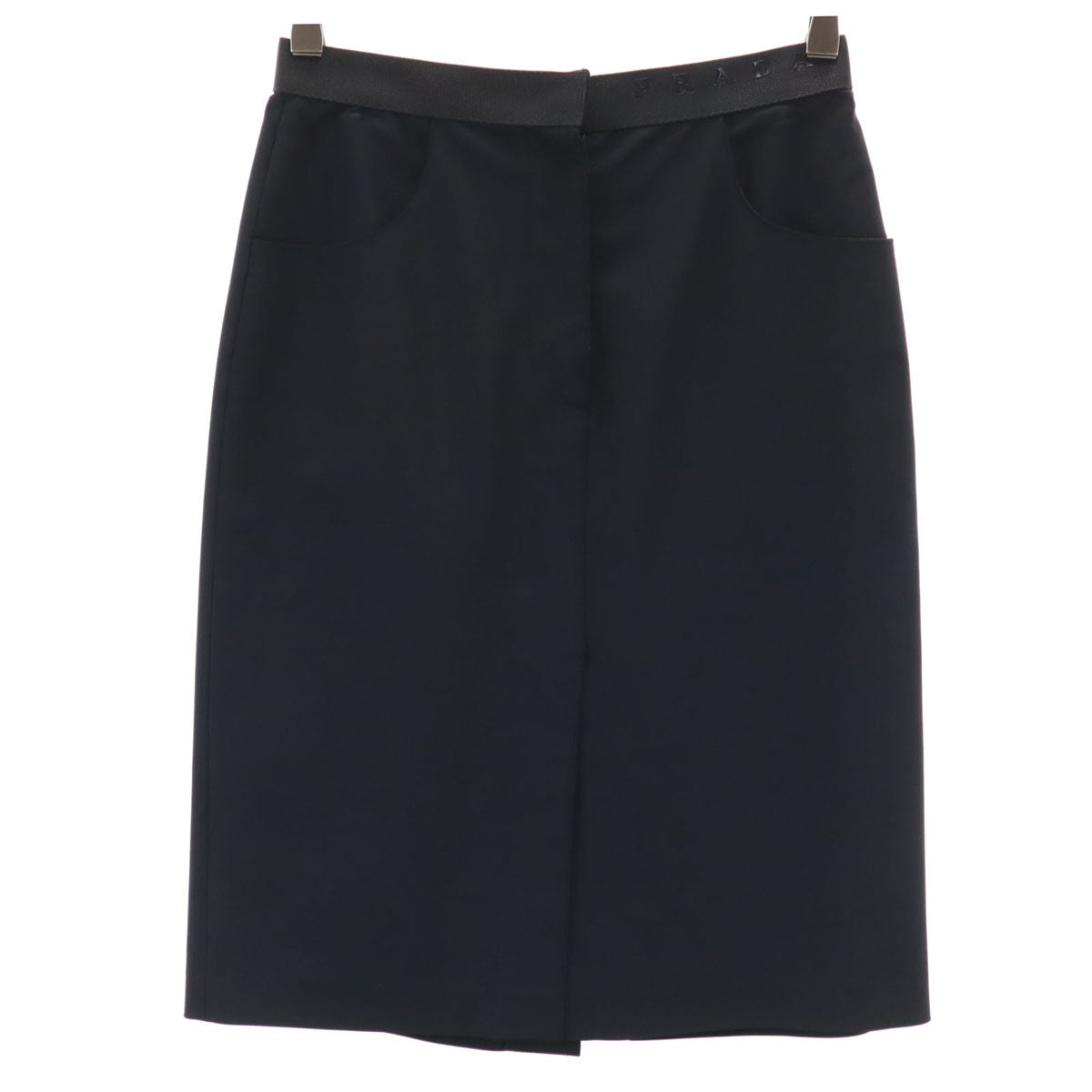PRADA プラダ イタリア製 ミディ丈 タイトスカート 38 ブラック系 レディース