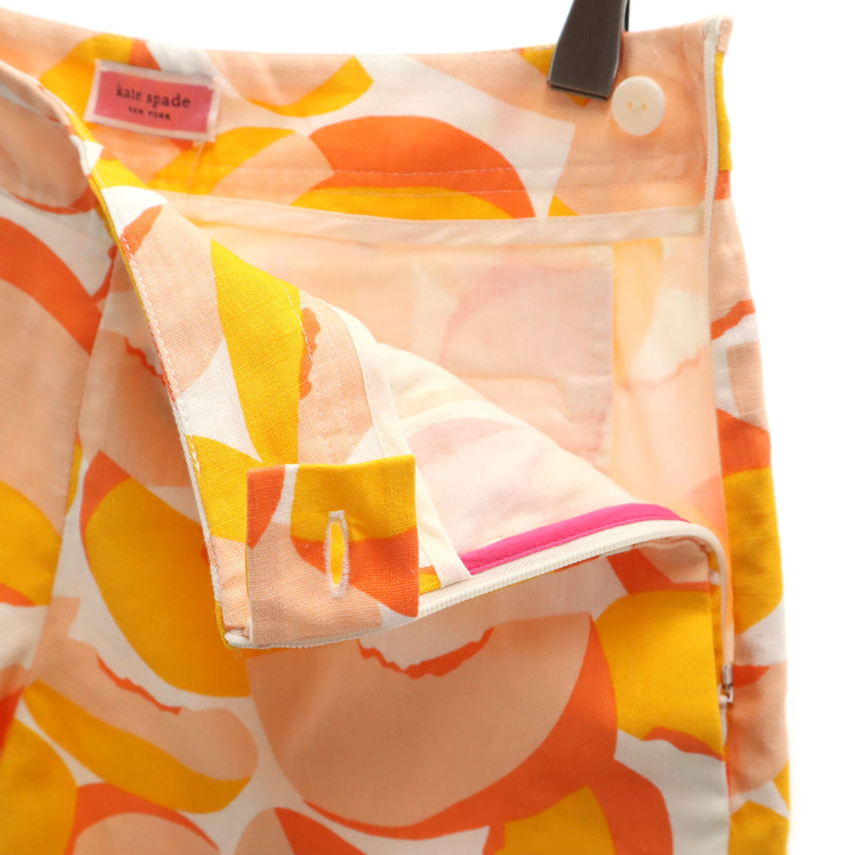 kate spade NEW YORK ケイト スペード ニューヨーク 未使用 リネンブレンド フルーツ柄 ショートパンツ 0 0 イエロー系 レディース