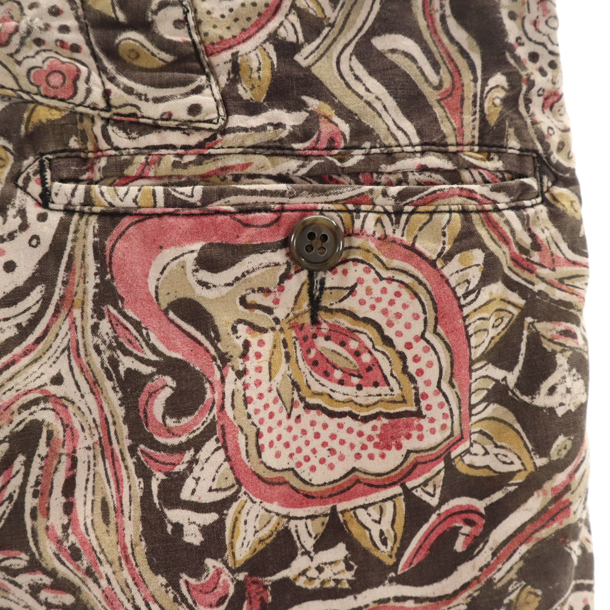 Engineered Garments エンジニアードガーメンツ USA製 総柄 ショートパンツ W30 ブラウン シンチバック メンズ