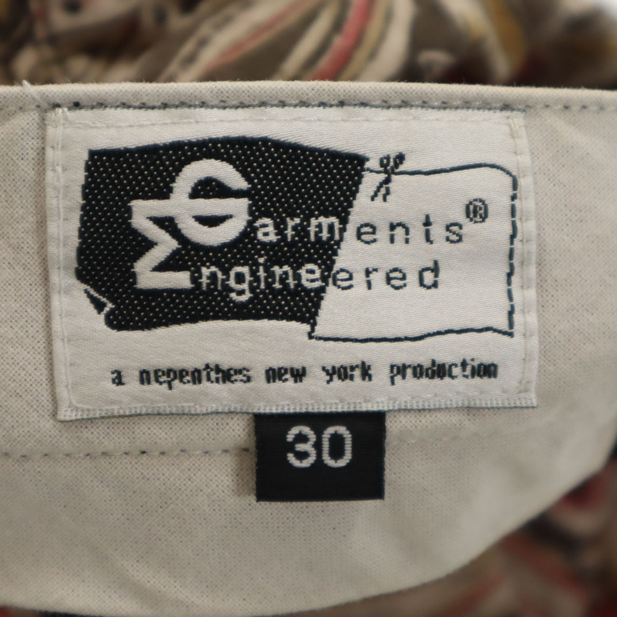 Engineered Garments エンジニアードガーメンツ USA製 総柄 ショートパンツ W30 ブラウン シンチバック メンズ