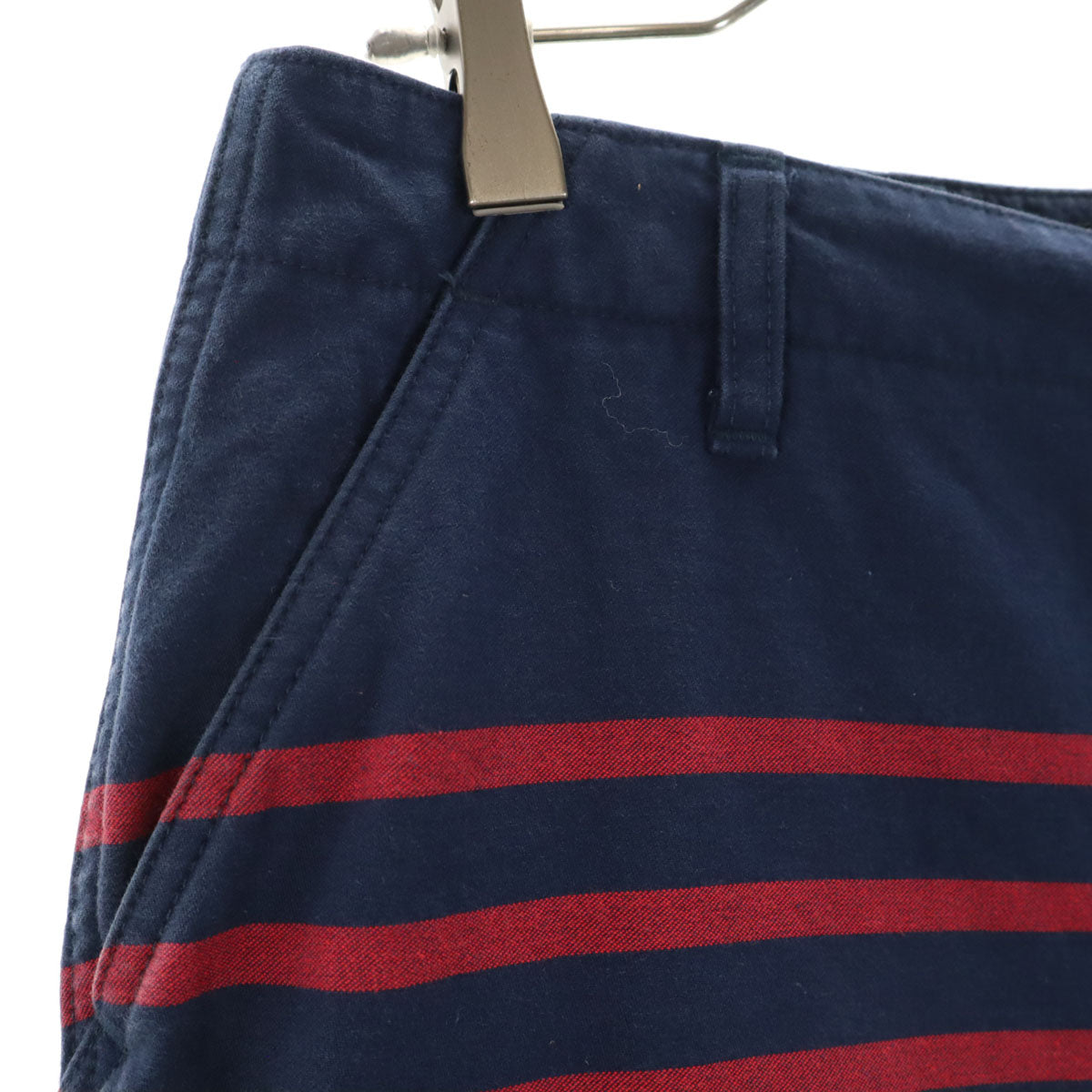 PHENOMENON フェノメノン 2012年 日本製 ボーダー柄 カーゴショートパンツ M ネイビー メンズ