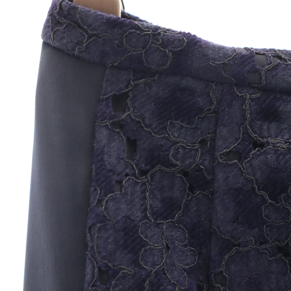 未使用 ESTNATION エストネーション 日本製 レース柄 ミディ丈 タイトスカート 38 ネイビー レディース