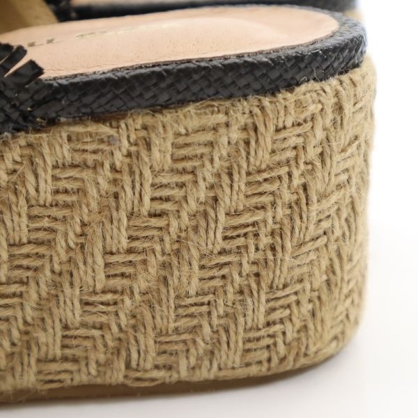 未使用 ROSE BUD ローズバッド ALL BLACK エスパドリーユ サンダル 38 ブラック レディース