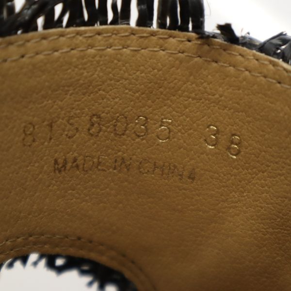 未使用 ROSE BUD ローズバッド ALL BLACK エスパドリーユ サンダル 38 ブラック レディース