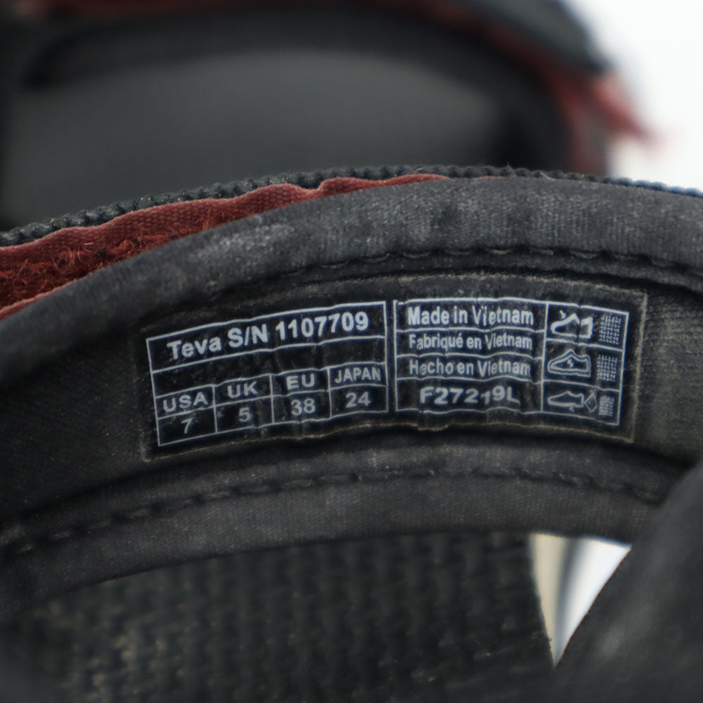 テバ スポーツサンダル 24cm ブラック×エンジ Teva レディース