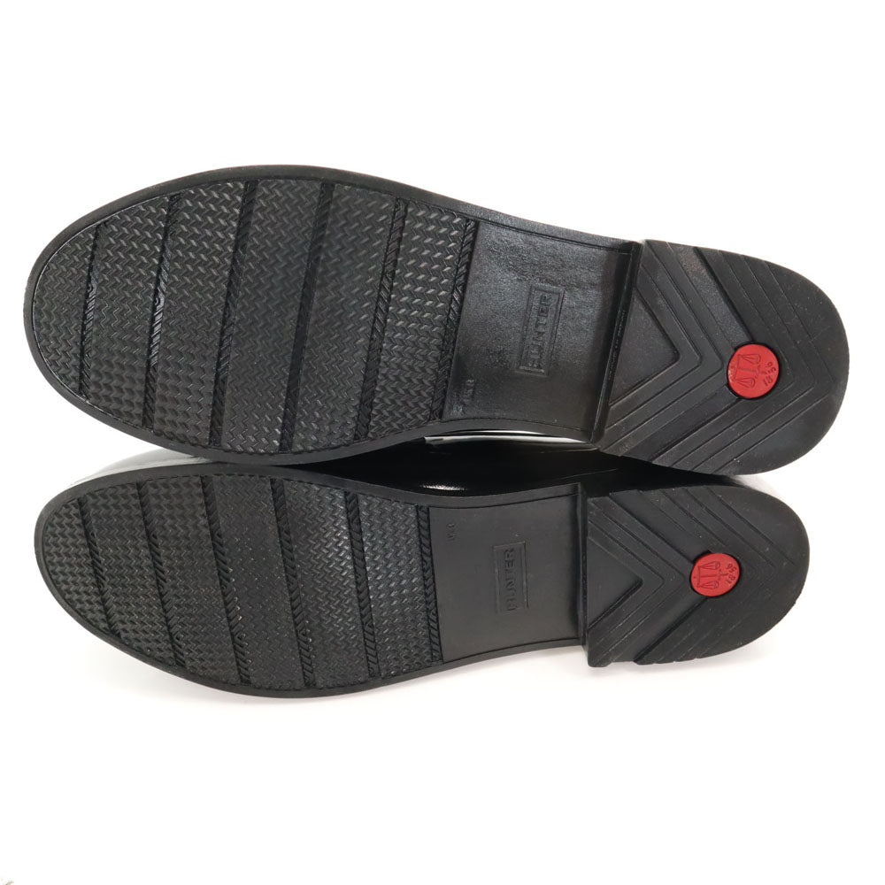 ハンター コインローファー レインシューズ UK 8 ブラック HUNTER リファインド グロス ペニー MFF9107RGL 箱付き メンズ