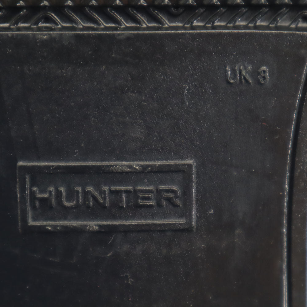 ハンター コインローファー レインシューズ UK 8 ブラック HUNTER リファインド グロス ペニー MFF9107RGL 箱付き メンズ