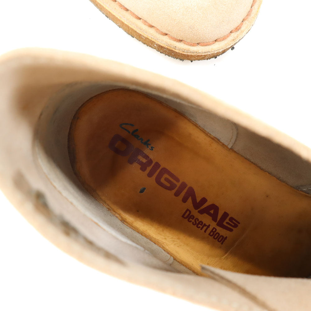 クラークス オリジナルス デザート ブーツ 6 1/2 グレージュ 31695 クレープソール 箱付き チャッカー メンズ
