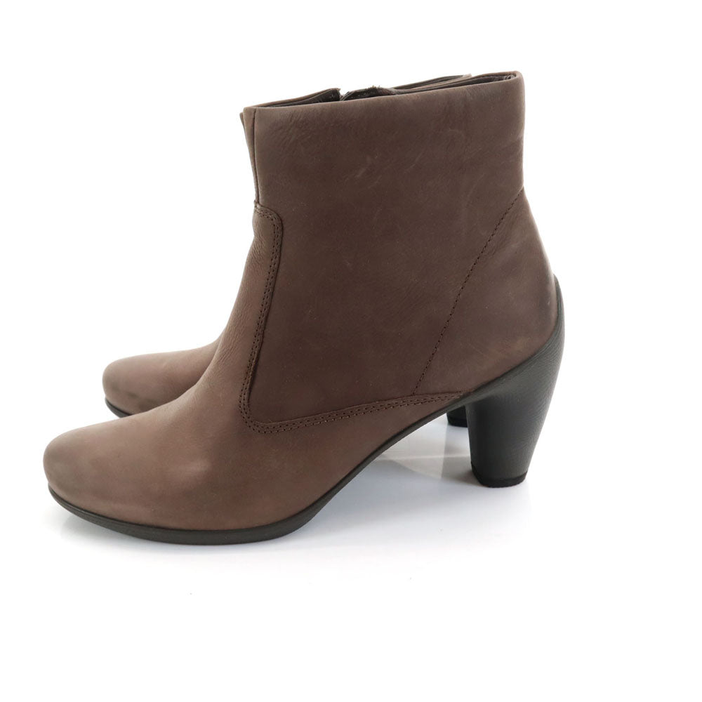 ECHO エコー レザー アンクル ブーツ 39 ブラウン 箱付き23356302072 ショート レディース