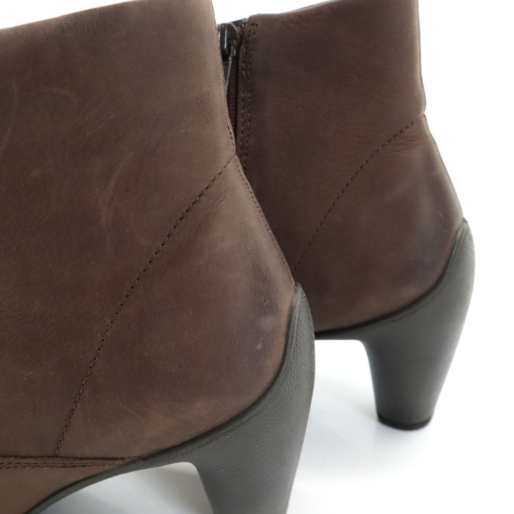 ECHO エコー レザー アンクル ブーツ 39 ブラウン 箱付き23356302072 ショート レディース