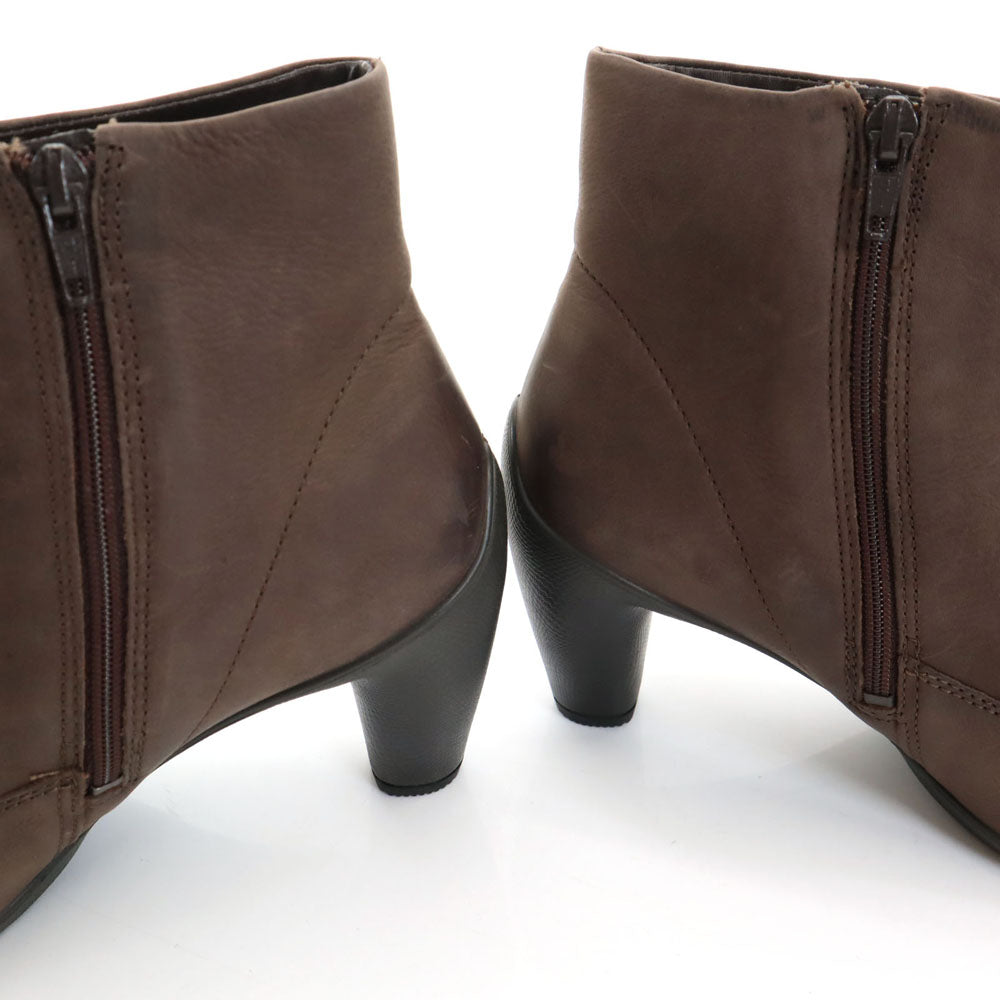 ECHO エコー レザー アンクル ブーツ 39 ブラウン 箱付き23356302072 ショート レディース