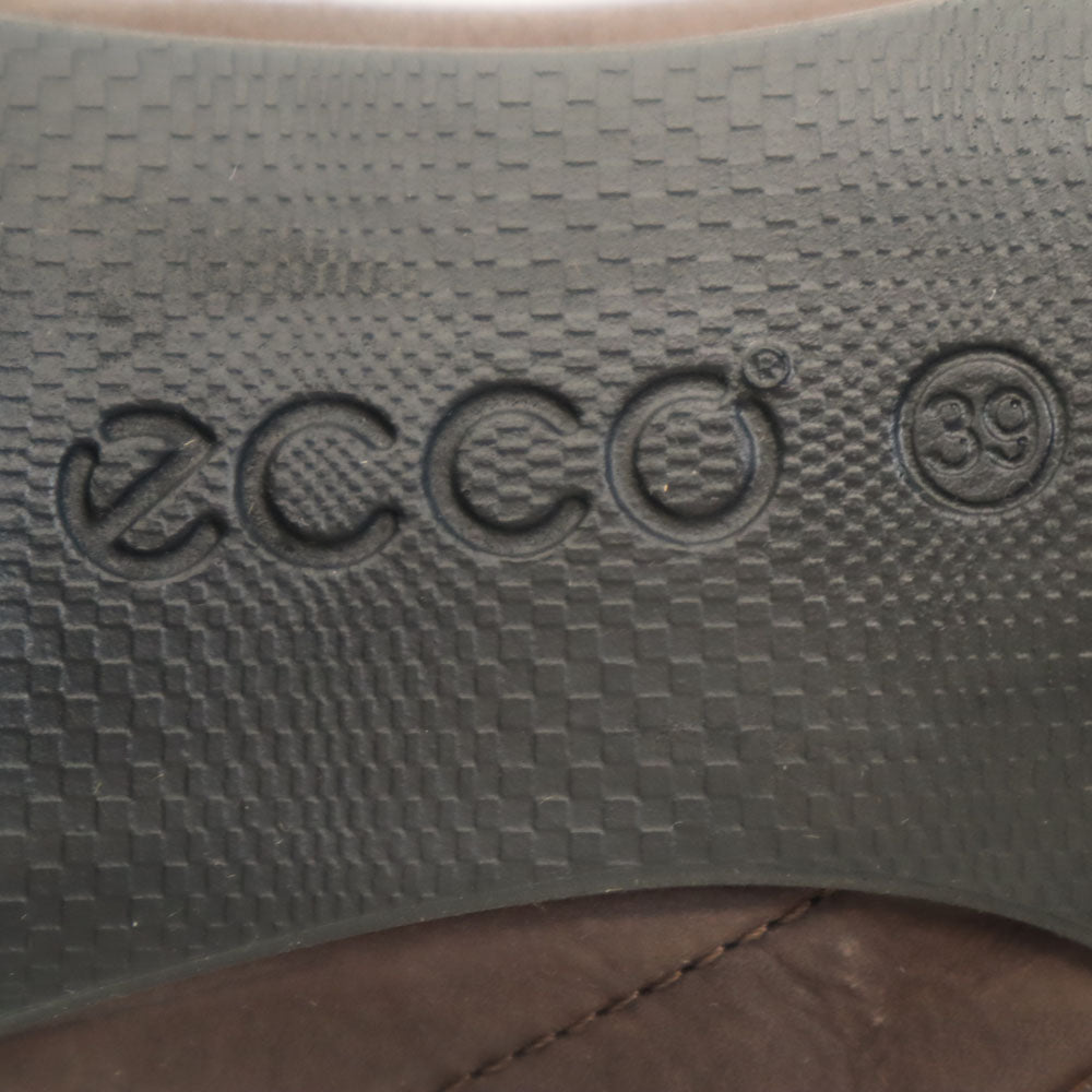 ECHO エコー レザー アンクル ブーツ 39 ブラウン 箱付き23356302072 ショート レディース