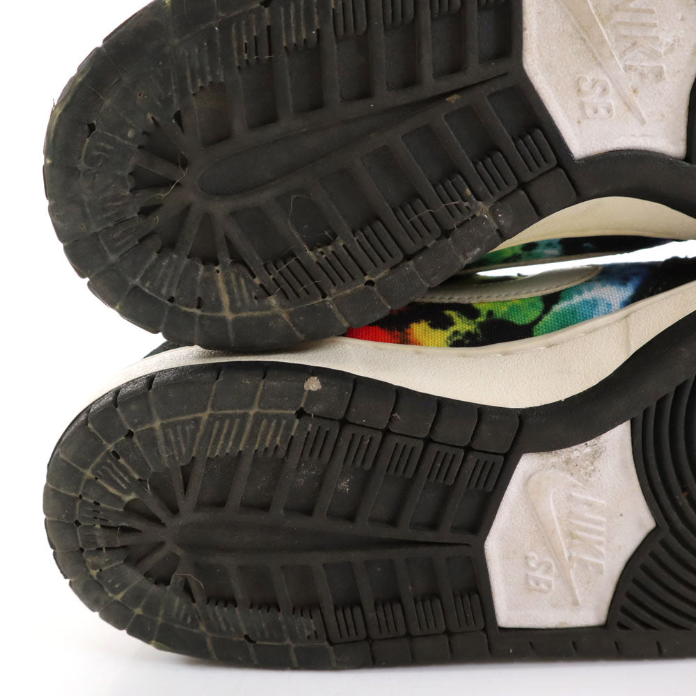 NIKE SB ナイキエスビー タイダイ柄 アイショッド・ウェア ダンク ロー スニーカー 28 ブラック 819674-019 シューレース付き メンズ