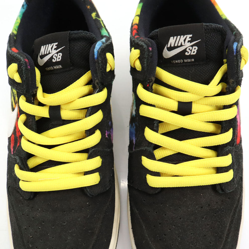 NIKE SB ナイキエスビー タイダイ柄 アイショッド・ウェア ダンク ロー スニーカー 28 ブラック 819674-019 シューレース付き メンズ