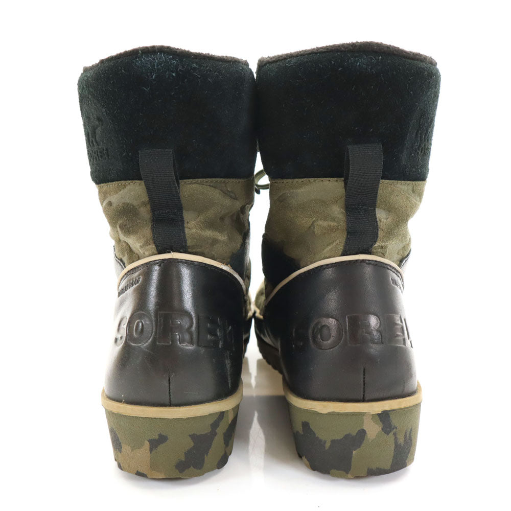 SOREL ソレル 迷彩柄 ブーツ 26 カーキ系 箱付き レディース