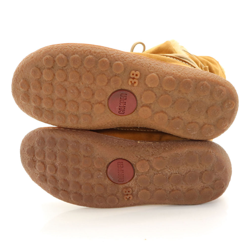 CAMPER カンペール スウェード ムートン ブーツ 38 キャメル レディース